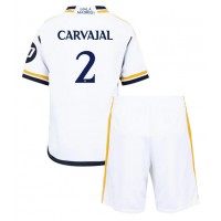 Real Madrid Daniel Carvajal #2 Heimtrikotsatz Kinder 2023-24 Kurzarm (+ Kurze Hosen)